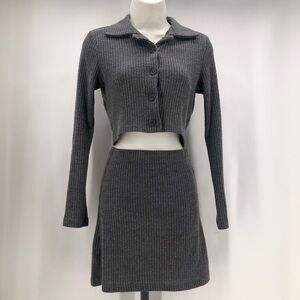 3RD + Malt 2 Pc Gray Dress with Pull on Skirt Size S